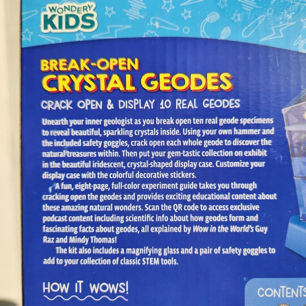 WOW in the World Crystal 10 Geodes STEM Science Kit Set Rocks Bundle Geology Gem